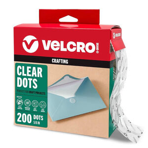 New Box Velcro Brand Thin Clear Dots with Adhesive - 200Pk 5/8in Circles
